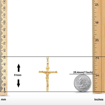Religious Crucifix Charm Pendant Real 14K Yellow Gold 2.5grams 48mmX32mm